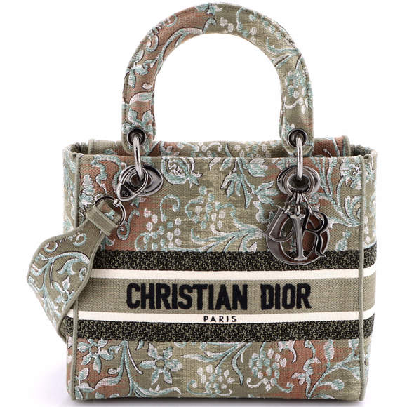 Christian Dior Medium Lady D-Lite Bag Embroidered Canvas - Picture 1 of 5